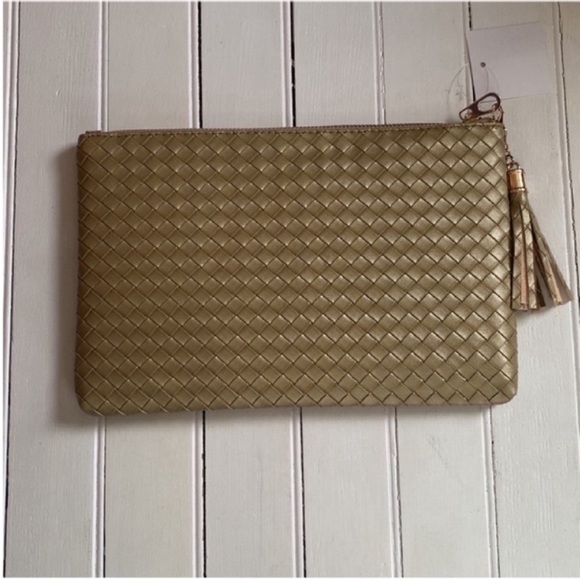 Virginia Wolf Mini Woven Pouch Gold - Picture 5 of 6